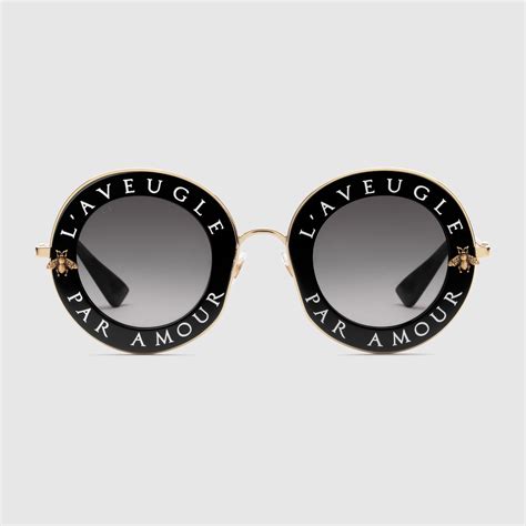 gucci specialized fit round-frame metal sunglasses|Gucci women's oversize round sunglasses.